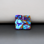 Stabilized Purple Mohave (Mojave) Turquoise rectangle cabochon pair 16x9x3mm 9.5ct - purple with blue Kingman turquoise nuggets - photo 3 - Pedra Gems.
