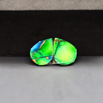 Peacock Dahlia composite pair 13x11x3mm 8ct pear cabochon - photo 3