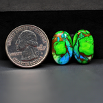 Peacock Dahlia composite pair 19x12x3mm 13.5ct oval cabochon - photo 1