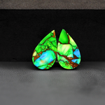 Peacock Dahlia composite pair 20x11x3mm 13.5ct pear cabochon - photo 3