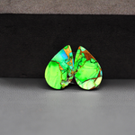 Peacock Dahlia composite pair 17x11x3mm 11ct pear cabochon - photo 3