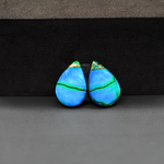 Peacock Dahlia composite pair 14x10x3mm 7.5ct pear cabochon - photo 2
