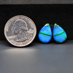 Peacock Dahlia composite pair 14x10x3mm 7.5ct pear cabochon - photo 1