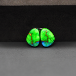 Peacock Dahlia composite pair 13x10x3mm 7.5ct freeform cabochon - photo 2