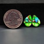 Peacock Dahlia composite pair 15x10x3mm 10.5ct pear cabochon - photo 1