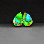 Peacock Dahlia composite pair 15x10x3mm 10.5ct pear cabochon - photo 3