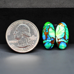 Peacock Dahlia composite pair 19x9x3mm 12ct oval cabochon - photo 1