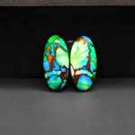 Peacock Dahlia composite pair 19x9x3mm 12ct oval cabochon - photo 2