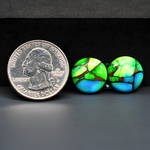 Peacock Dahlia composite pair 14x14x3mm 12.5ct round cabochon - photo 1