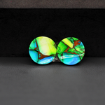 Peacock Dahlia composite pair 14x14x3mm 12.5ct round cabochon - photo 3