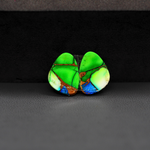Peacock Dahlia composite pair 14x10x3mm 9.5ct freeform cabochon - photo 3