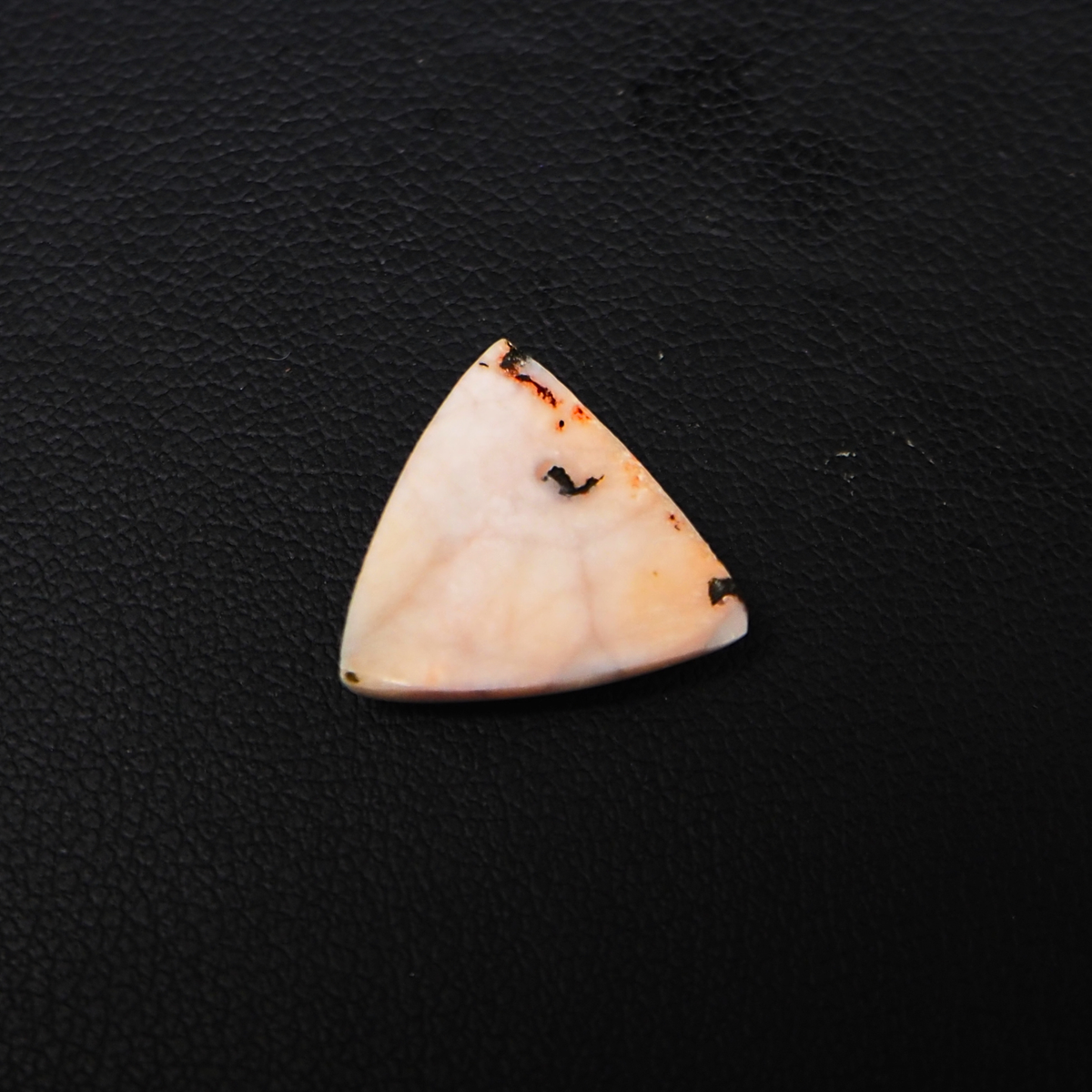 Natural Pink Natrolite (Thomsonite) Trillion Cabochon 14x14x4mm 4.5ct - view 3 - Pedra Gems
