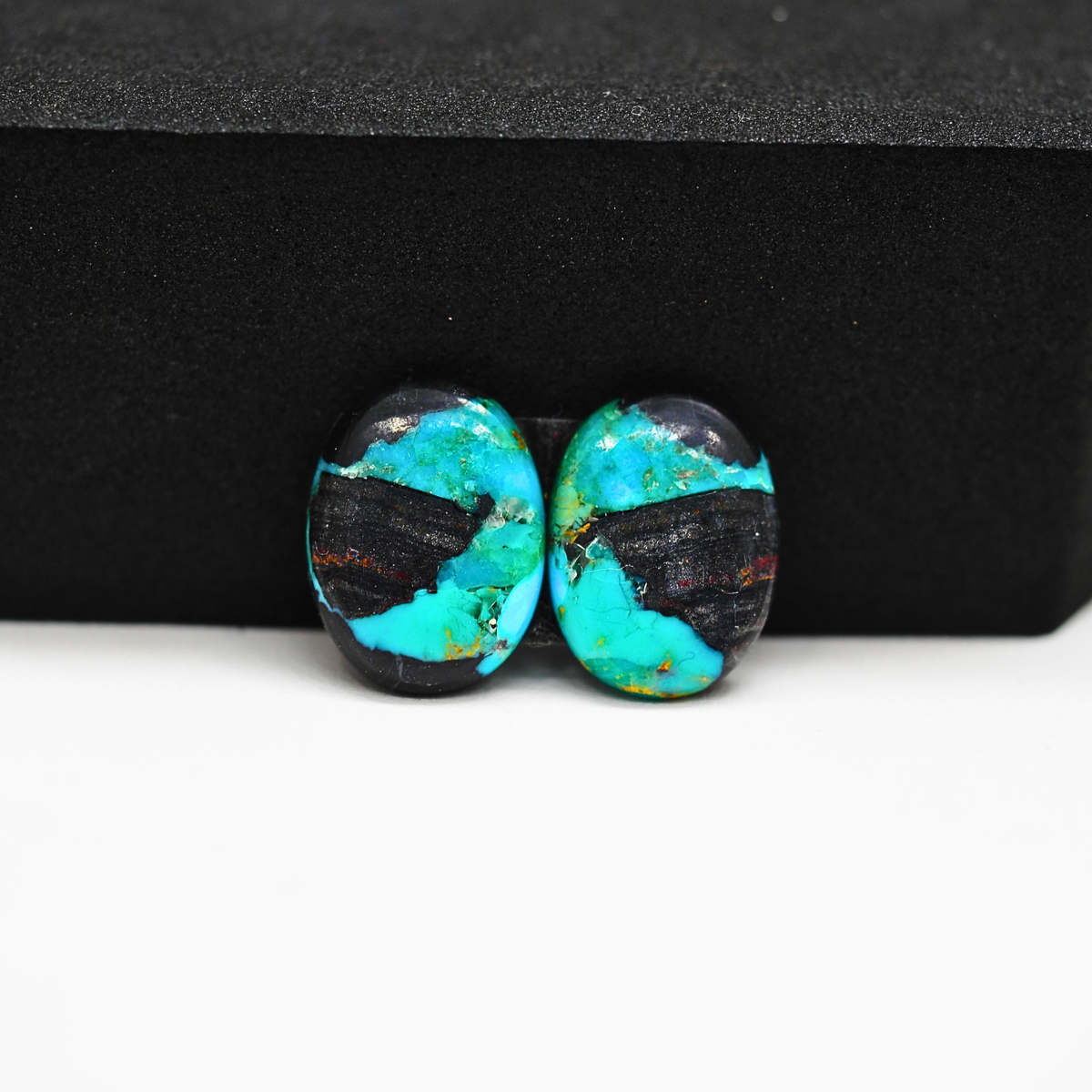 Mohave Buffalo composite pair 17x12x3mm 10.5ct oval cabochon Kingman - photo 2