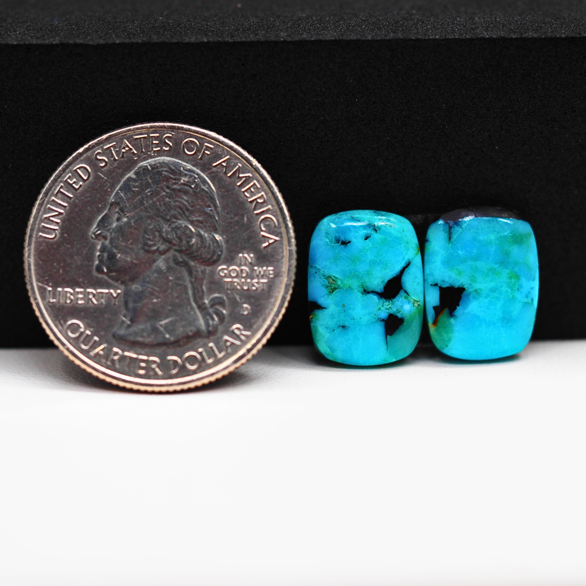 Mohave Buffalo composite pair 14x10x3mm 8ct cushion cabochon Kingman - photo 1