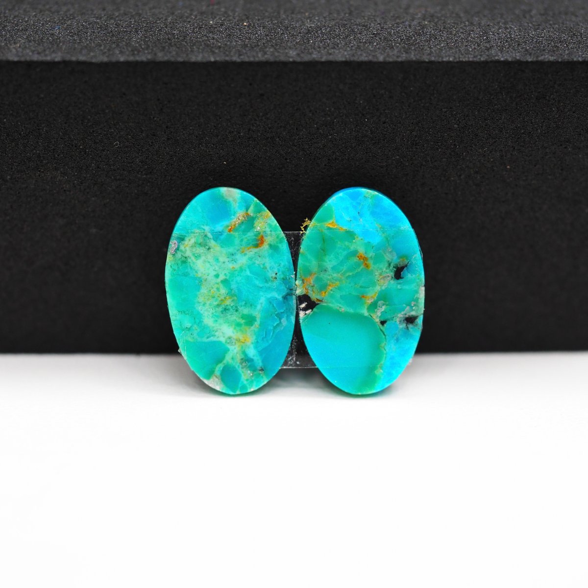 Mohave Buffalo composite pair 18x11x3mm 12ct oval cabochon Kingman - photo 3