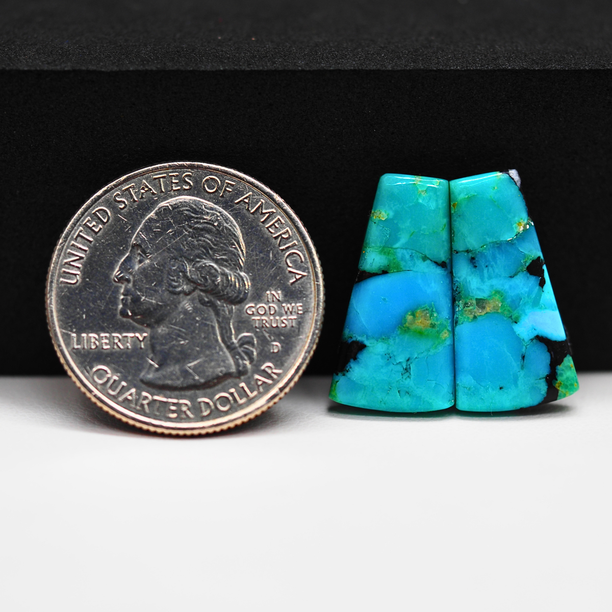 Mohave Buffalo composite pair 21x11x4mm 14ct trapezoid cabochon Kingman - photo 1