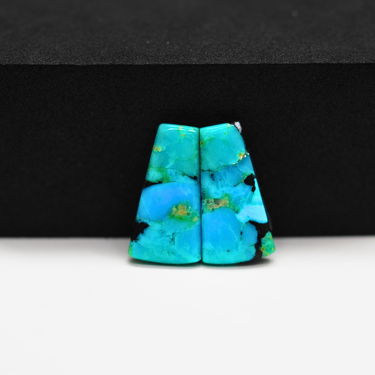 Mohave Buffalo composite pair 21x11x4mm 14ct trapezoid cabochon Kingman - photo 2