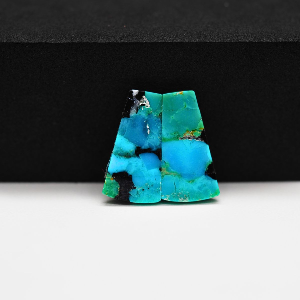 Mohave Buffalo composite pair 21x11x4mm 14ct trapezoid cabochon Kingman - photo 3