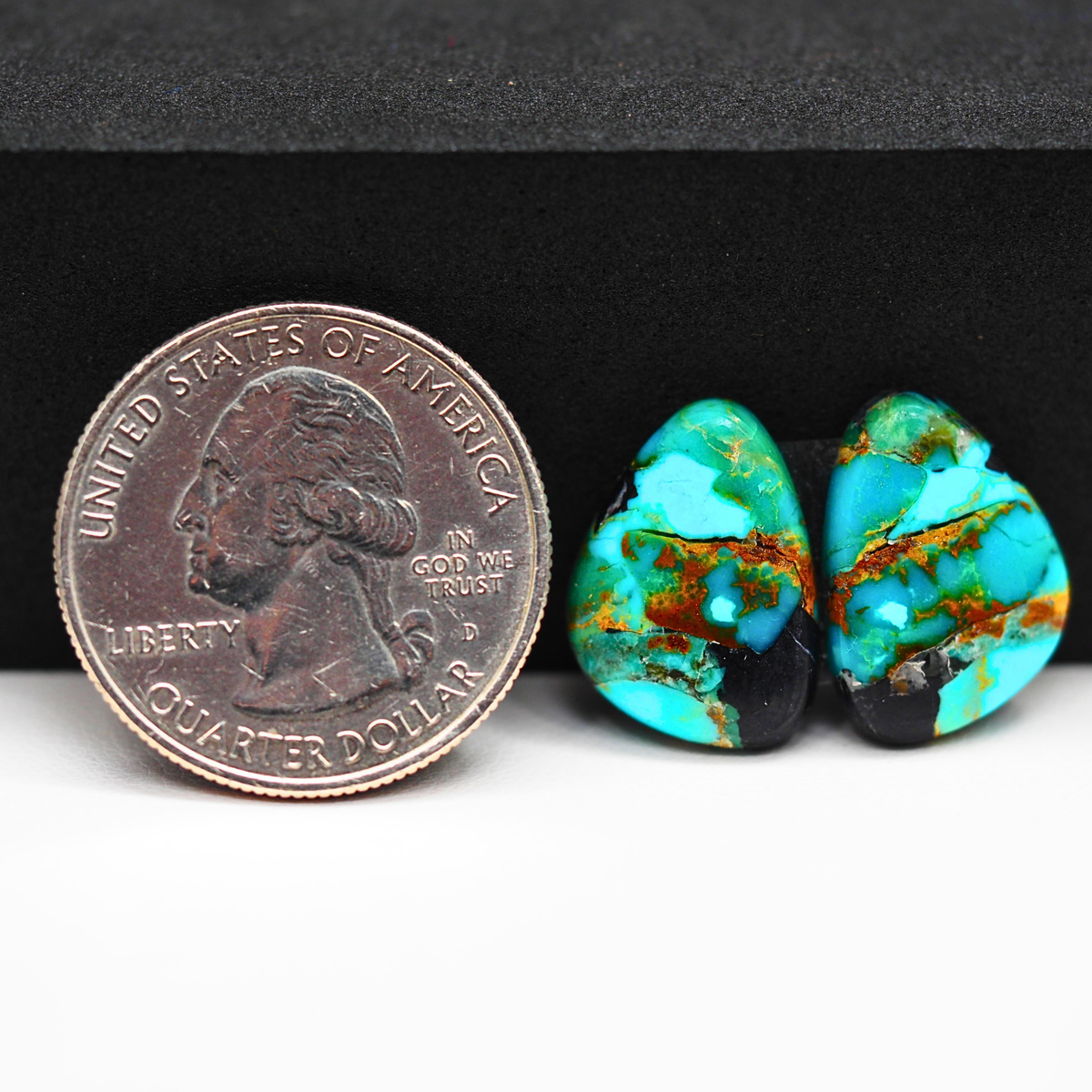 Mohave Buffalo composite pair 17x13x3mm 11ct freeform cabochon Kingman - photo 1