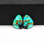 Mohave Buffalo composite pair 17x13x3mm 11ct freeform cabochon Kingman - photo 4