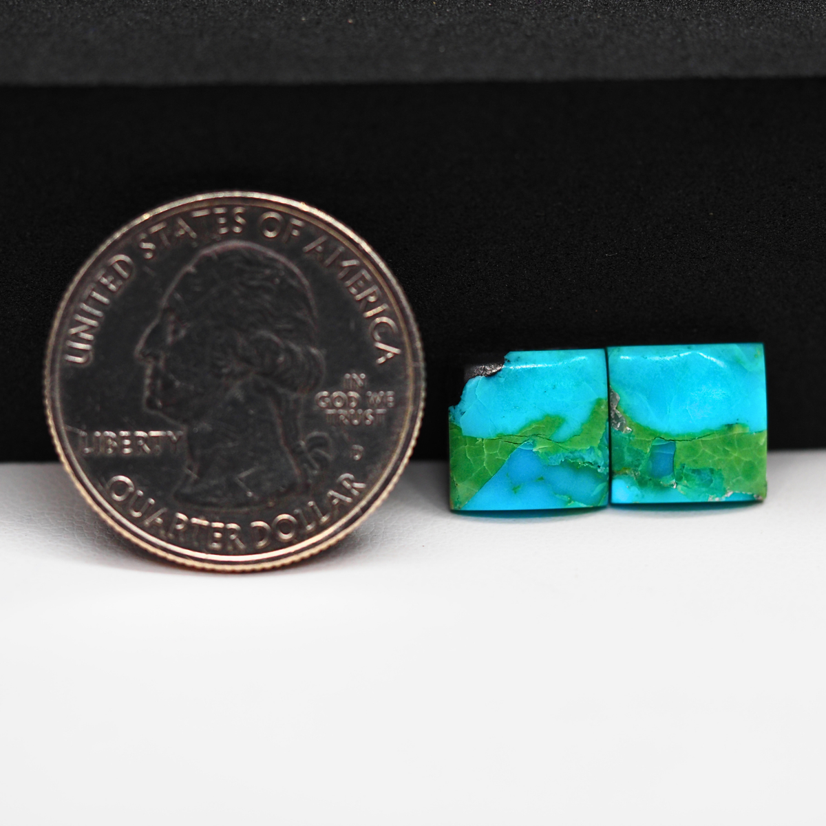 Mohave Buffalo composite pair 10x10x3mm 7ct square cabochon Kingman - photo 1