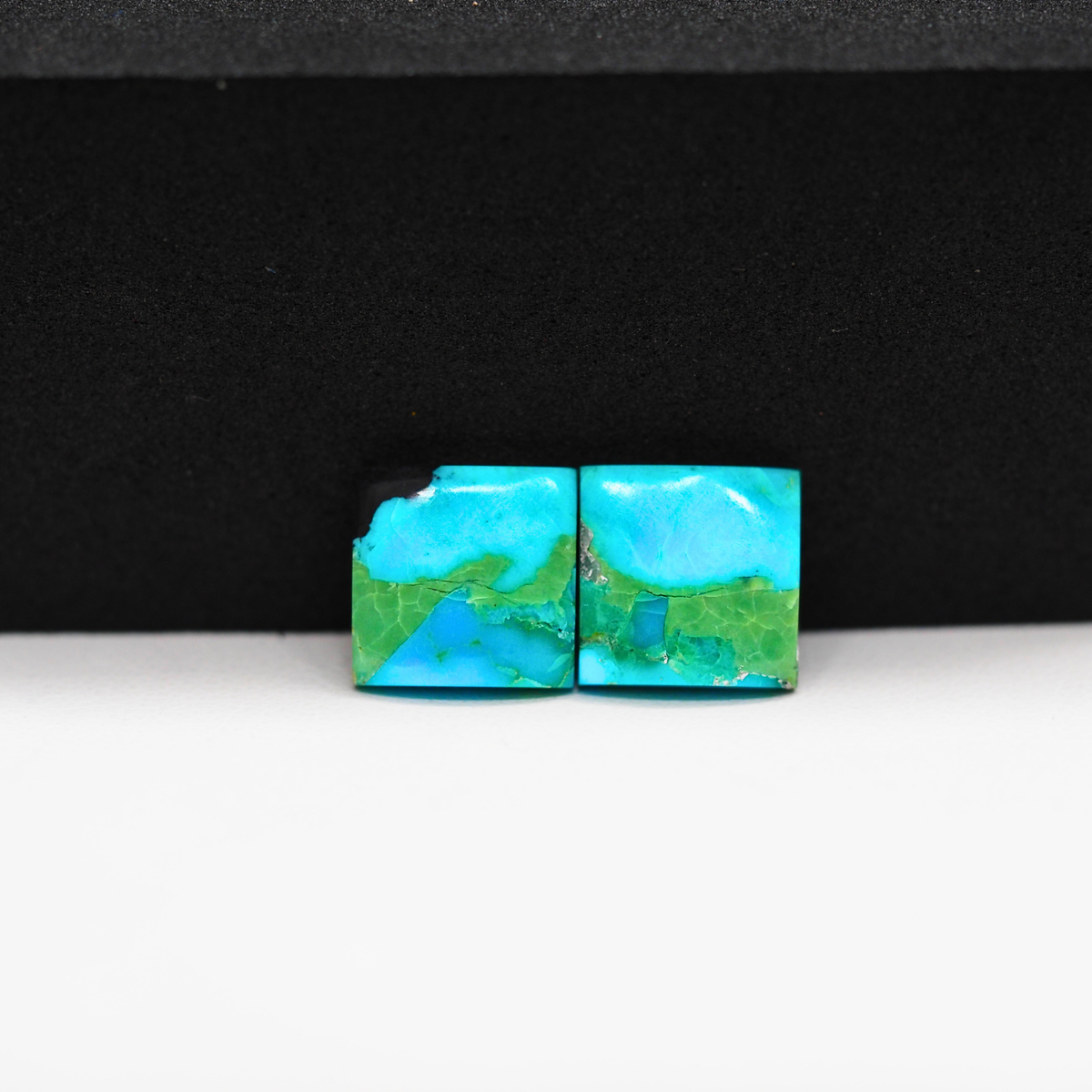 Mohave Buffalo composite pair 10x10x3mm 7ct square cabochon Kingman - photo 2