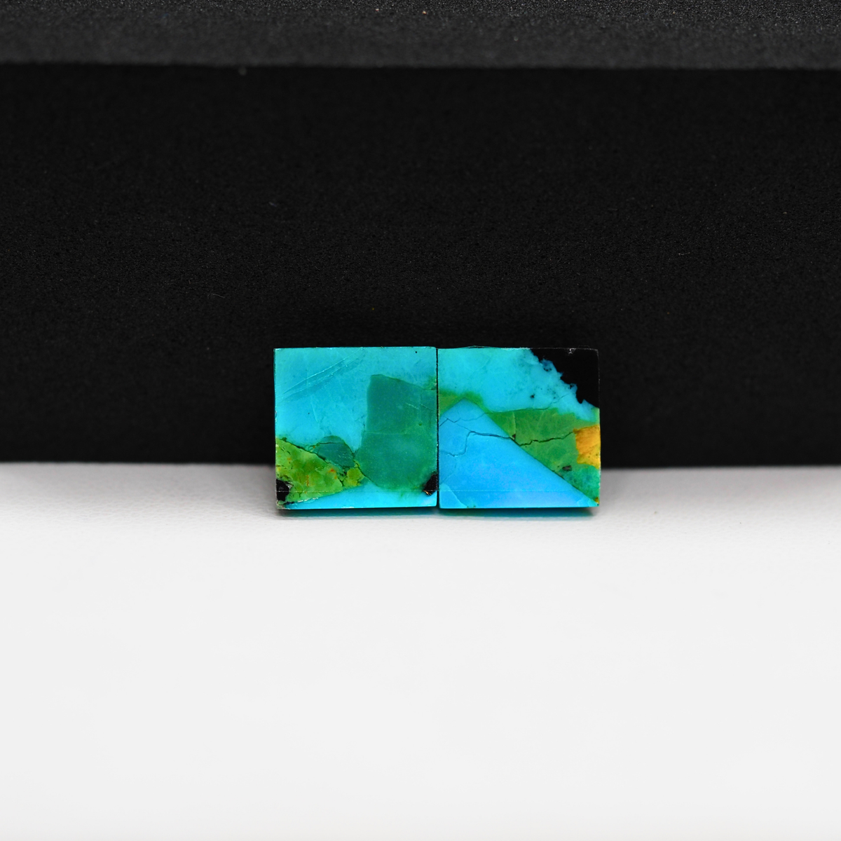 Mohave Buffalo composite pair 10x10x3mm 7ct square cabochon Kingman - photo 3