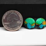Mohave Buffalo composite pair 13x13x3mm 8.5ct round cabochon Kingman - photo 1