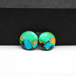 Mohave Buffalo composite pair 13x13x3mm 8.5ct round cabochon Kingman - photo 2