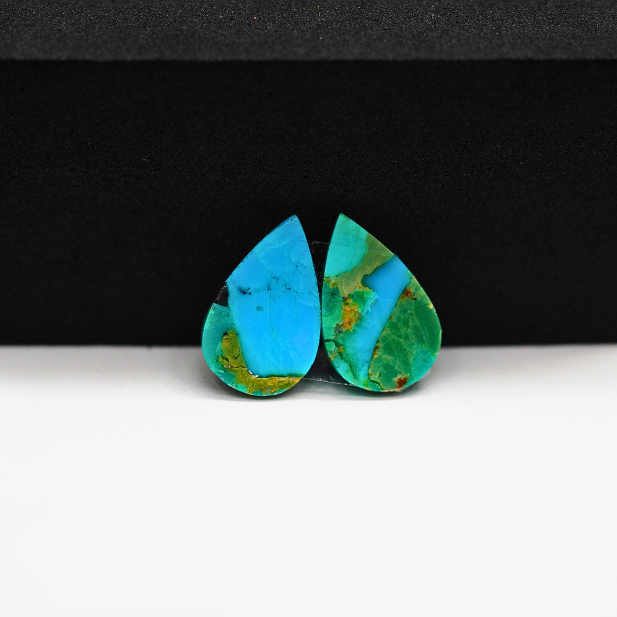 Mohave Buffalo composite pair 16x10x3mm 7.5ct pear cabochon Kingman - photo 3