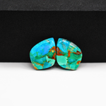 Mohave Buffalo composite pair 17x13x3mm 11ct kite cabochon Kingman - photo 2