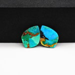 Mohave Buffalo composite pair 17x13x3mm 11ct kite cabochon Kingman - photo 3