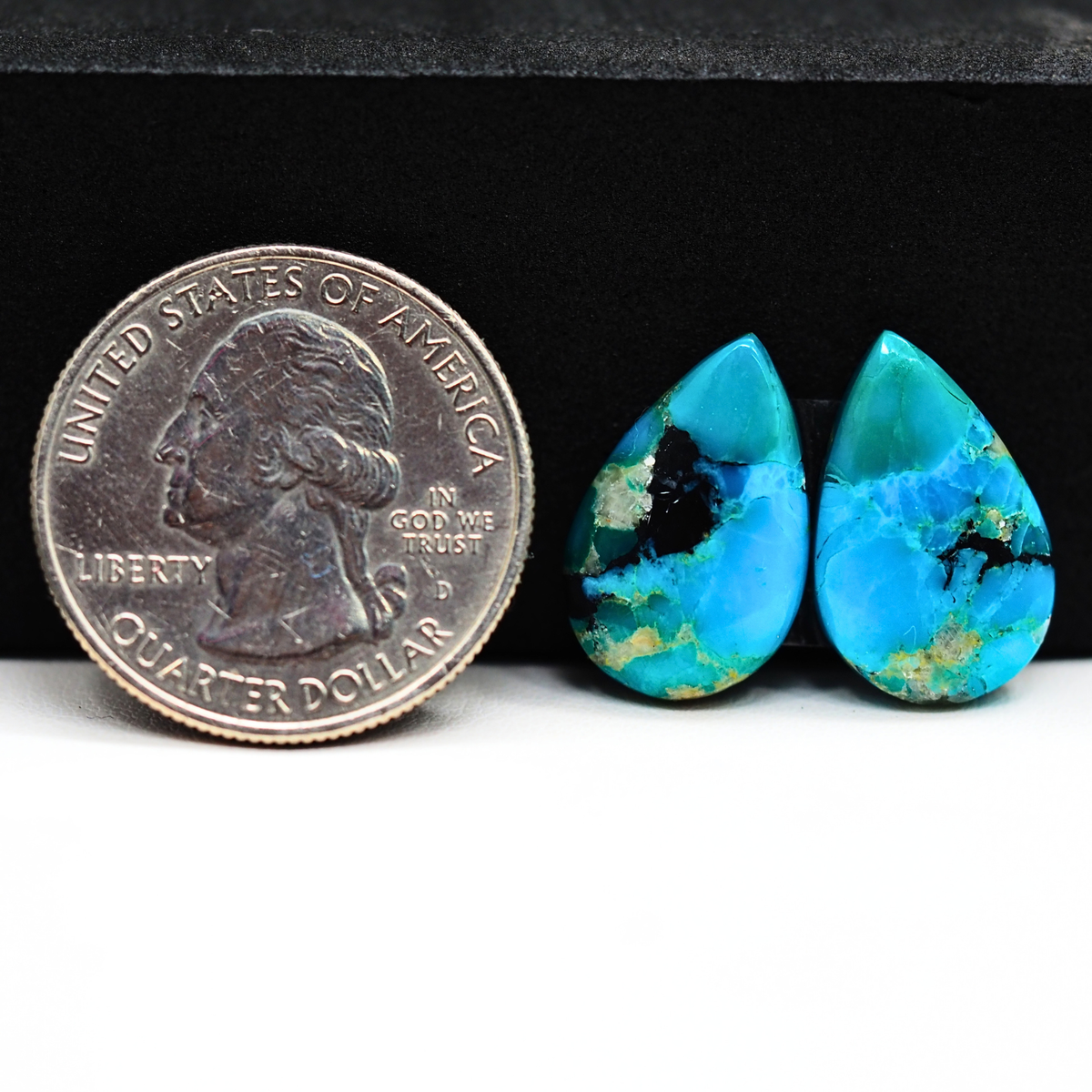 Mohave Buffalo composite pair 18x12x4mm 11.5ct pear cabochon Kingman - photo 1
