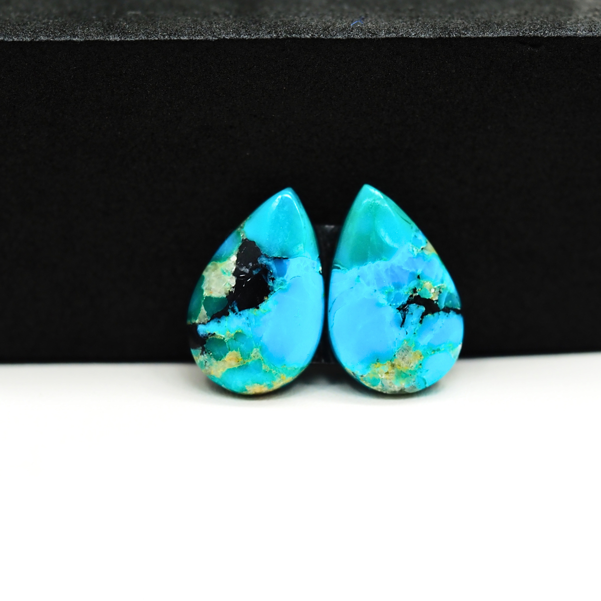 Mohave Buffalo composite pair 18x12x4mm 11.5ct pear cabochon Kingman - photo 2