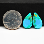 Mohave Buffalo composite pair 20x12x3mm 12ct pear cabochon Kingman - photo 1