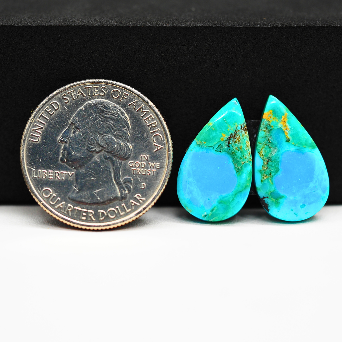 Mohave Buffalo composite pair 20x12x3mm 12ct pear cabochon Kingman - photo 1