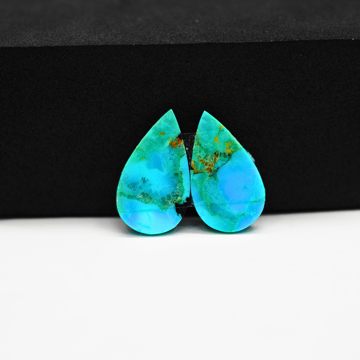 Mohave Buffalo composite pair 20x12x3mm 12ct pear cabochon Kingman - photo 3