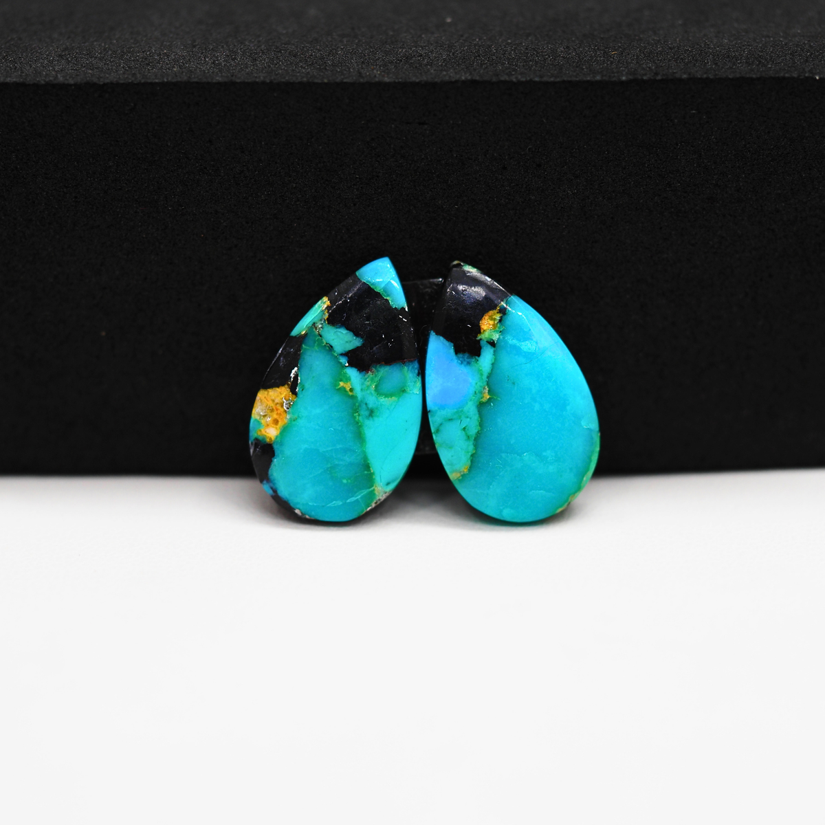 Mohave Buffalo composite pair 14x11x3mm 10.5ct pear cabochon Kingman - photo 2
