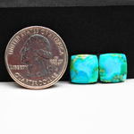 Mohave Buffalo composite pair 11x11x3mm 8ct cushion cabochon Kingman - photo 1