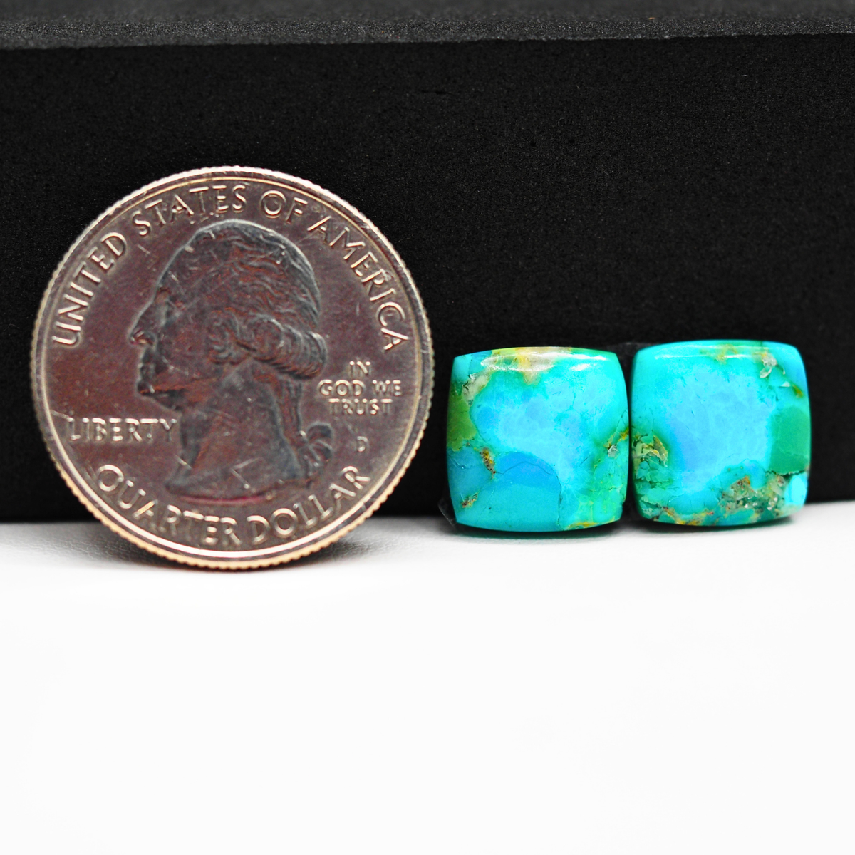 Mohave Buffalo composite pair 11x11x3mm 8ct cushion cabochon Kingman - photo 1