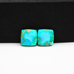 Mohave Buffalo composite pair 11x11x3mm 8ct cushion cabochon Kingman - photo 2