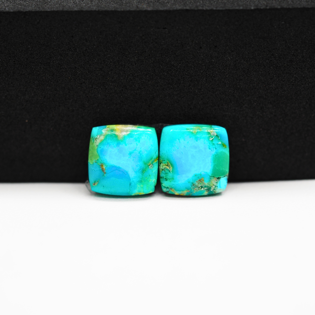 Mohave Buffalo composite pair 11x11x3mm 8ct cushion cabochon Kingman - photo 2