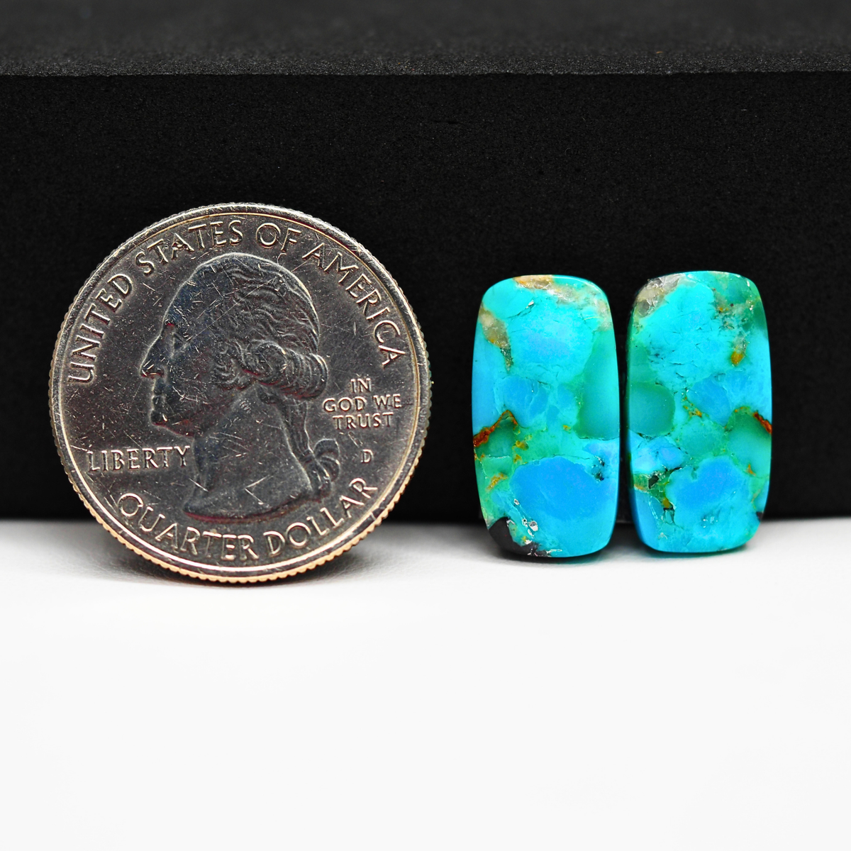 Mohave Buffalo composite pair 18x9x3mm 9.5ct cushion cabochon Kingman - photo 1