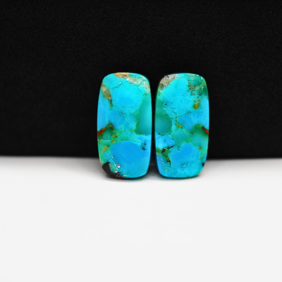 Mohave Buffalo composite pair 18x9x3mm 9.5ct cushion cabochon Kingman - photo 2