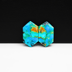 Mohave Buffalo composite pair 19x11x3mm 10.5ct hexagon cabochon Kingman - photo 2