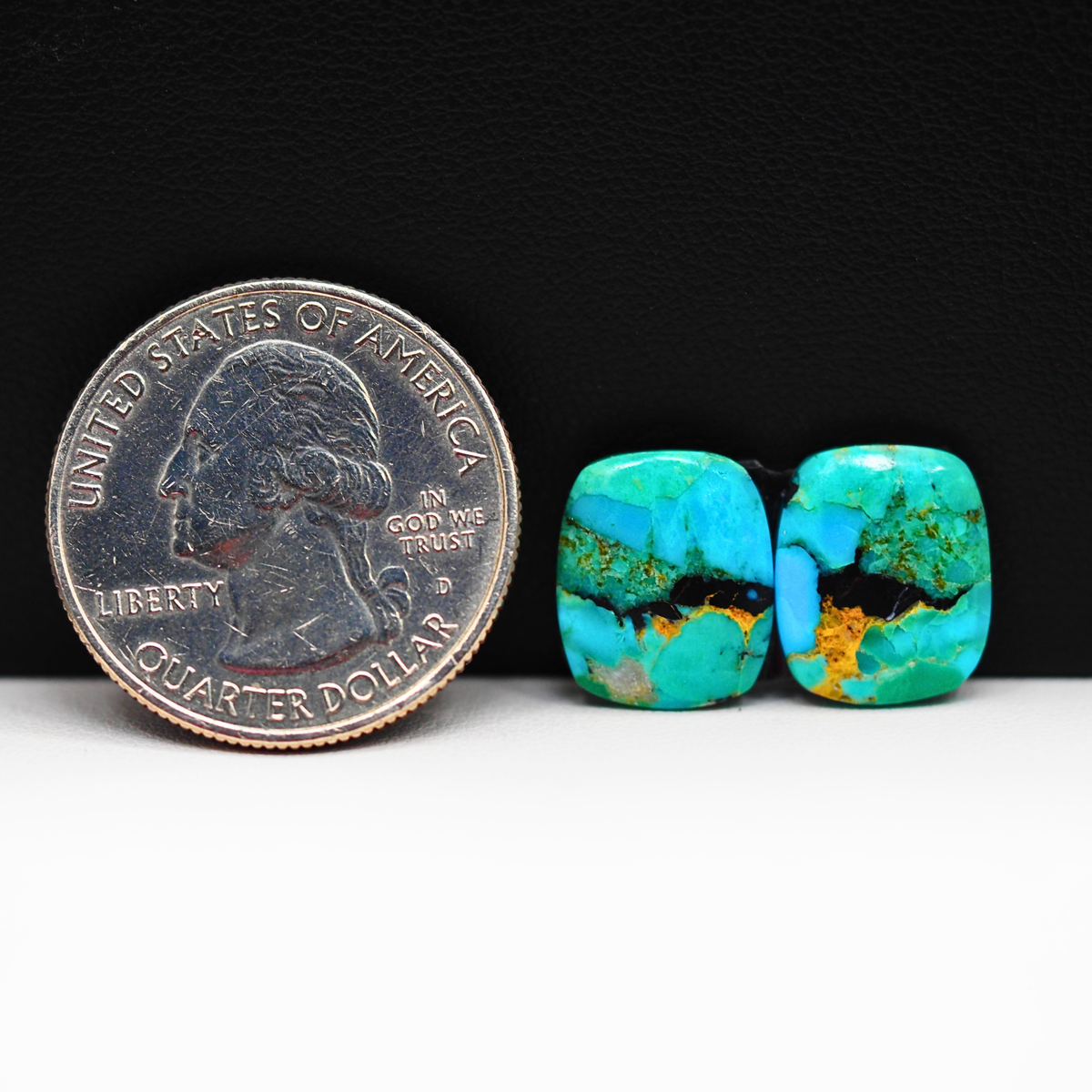 Mohave Buffalo composite pair 13x11x3mm 8ct cushion cabochon Kingman - photo 1