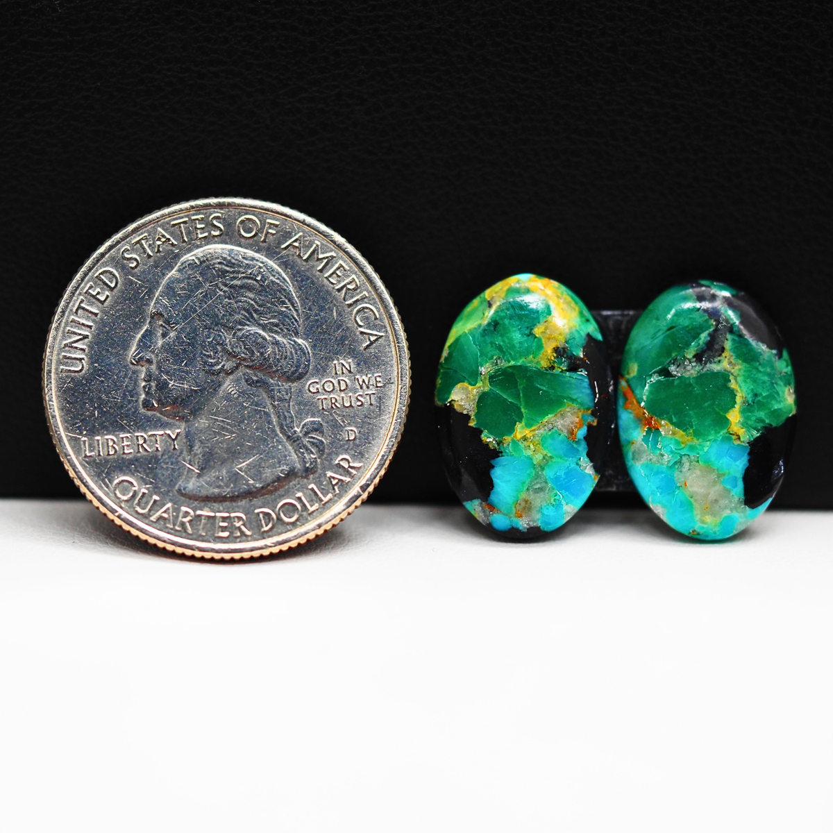 Mohave Buffalo composite pair 17x12x3mm 11ct oval cabochon Kingman - photo 1