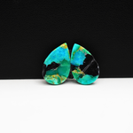 Mohave Buffalo composite pair 17x11x3mm 9.5ct pear cabochon Kingman - photo 3