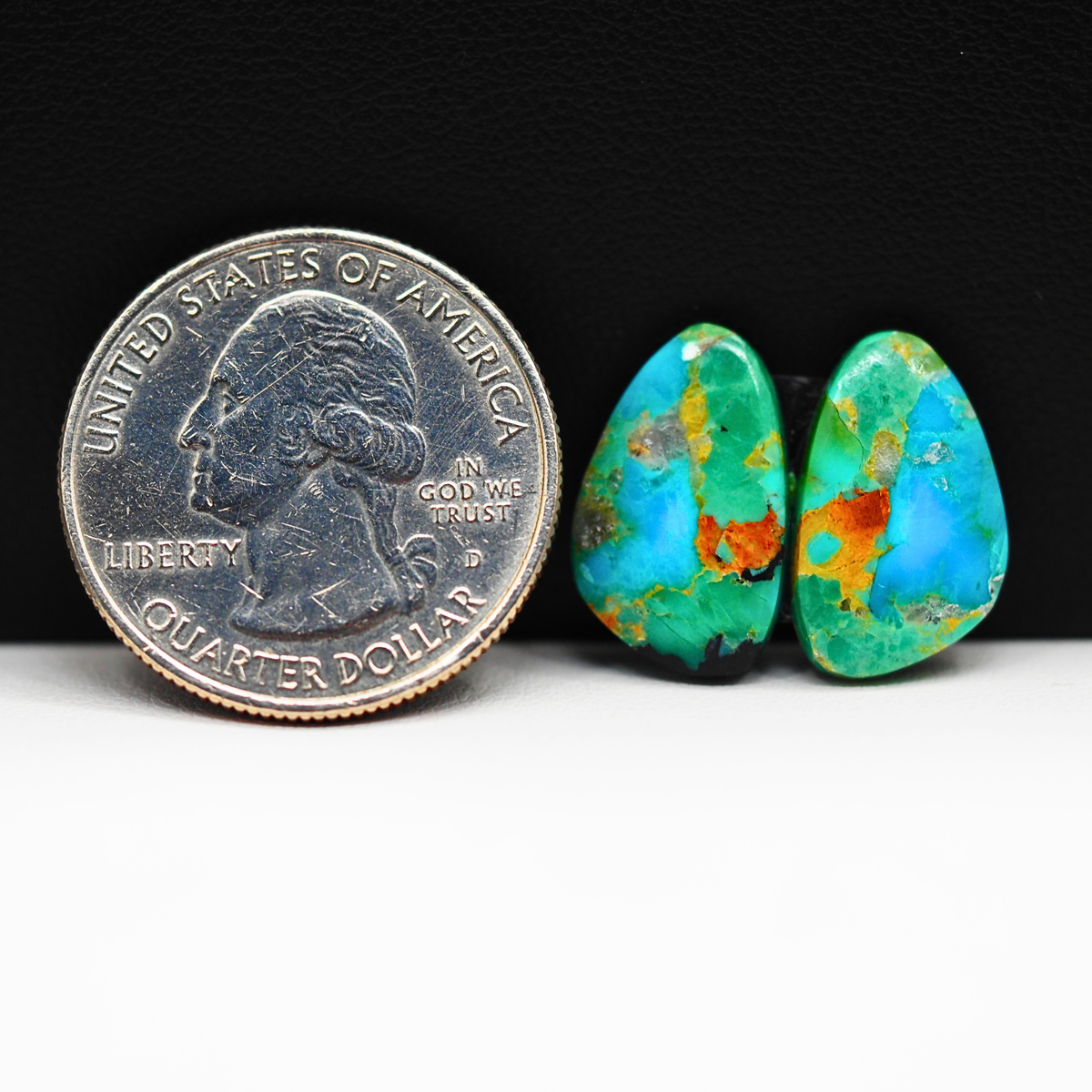 Mohave Buffalo composite pair 17x10x3mm 9ct freeform cabochon Kingman - photo 1