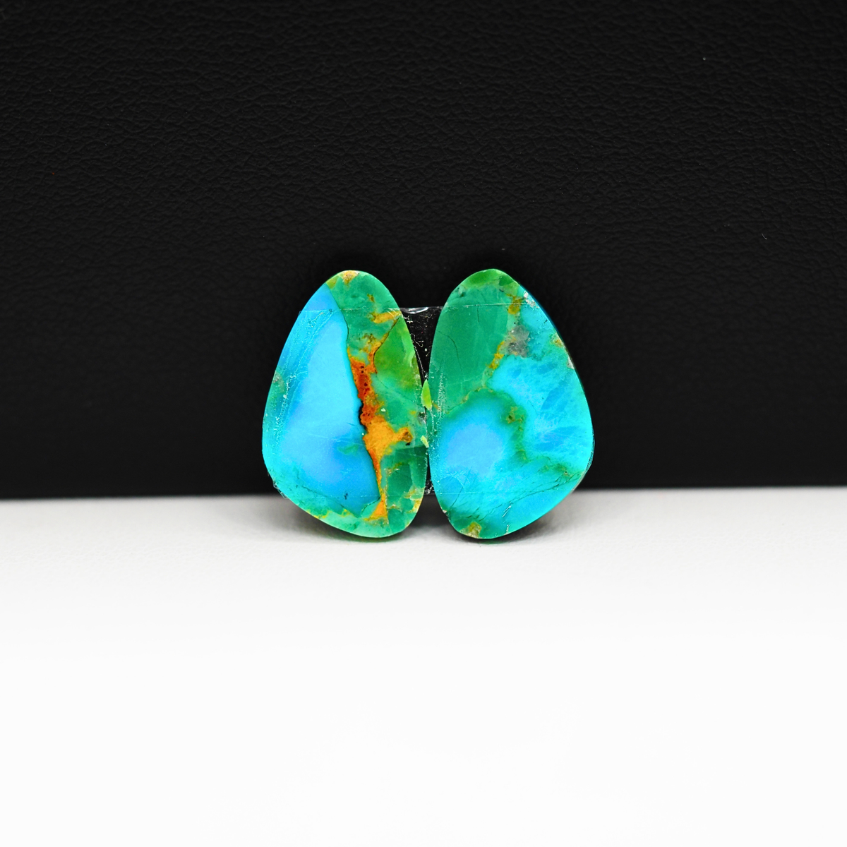 Mohave Buffalo composite pair 17x10x3mm 9ct freeform cabochon Kingman - photo 3